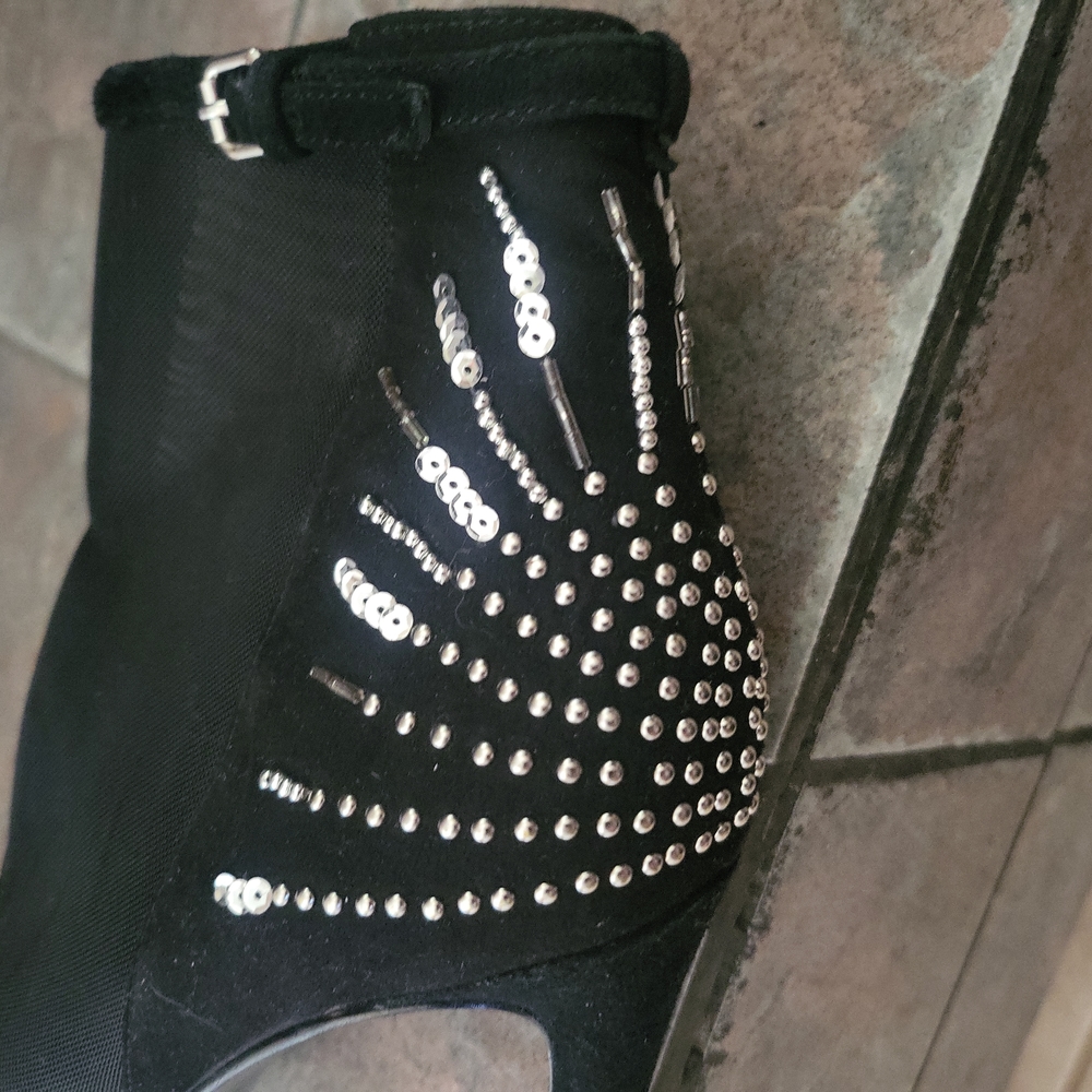 Short Mesh Boot With Studs And Sequins - image 4